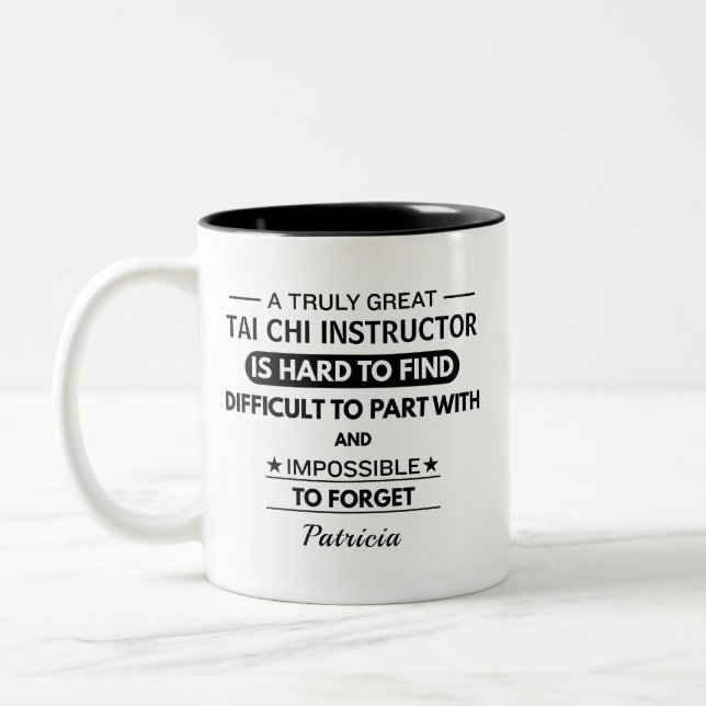 Personalized Tai Chi Instructor Appreciation  Two-Tone Coffee Mug (Left)