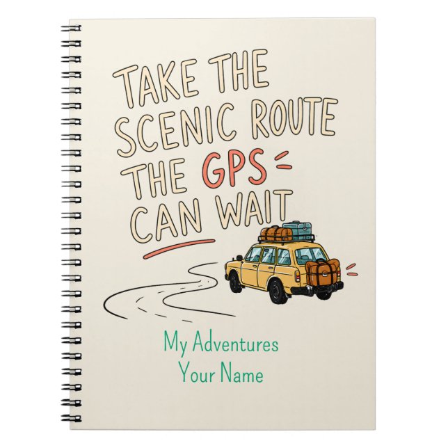Personalized Take The Scenic Route Notebook (Front)