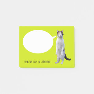Personalized Talking Cat Lime Green Post-it Notes