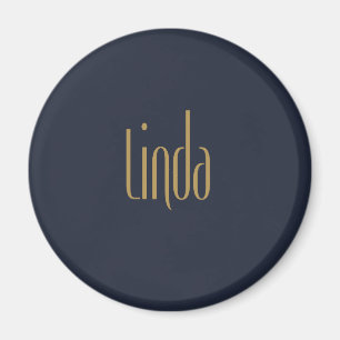 Personalized Tall Elegance Gold Linda Magnet