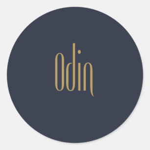 Personalized Tall Elegance Gold Odin Classic Round Sticker