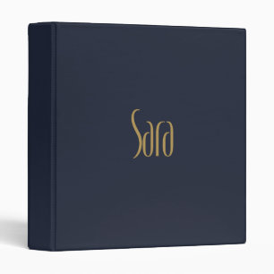 Personalized Tall Elegance Gold Sara Binder