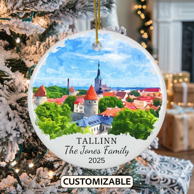 Personalized Tallinn Ornament, Estonia Ceramic Ornament (Creator Uploaded)