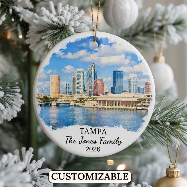 Personalized Tampa Ornament, Custom Florida Ceramic Ornament (Creator Uploaded)