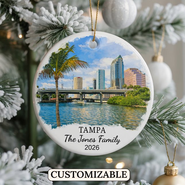 Personalized Tampa Ornament, Custom Florida Ceramic Ornament (Creator Uploaded)