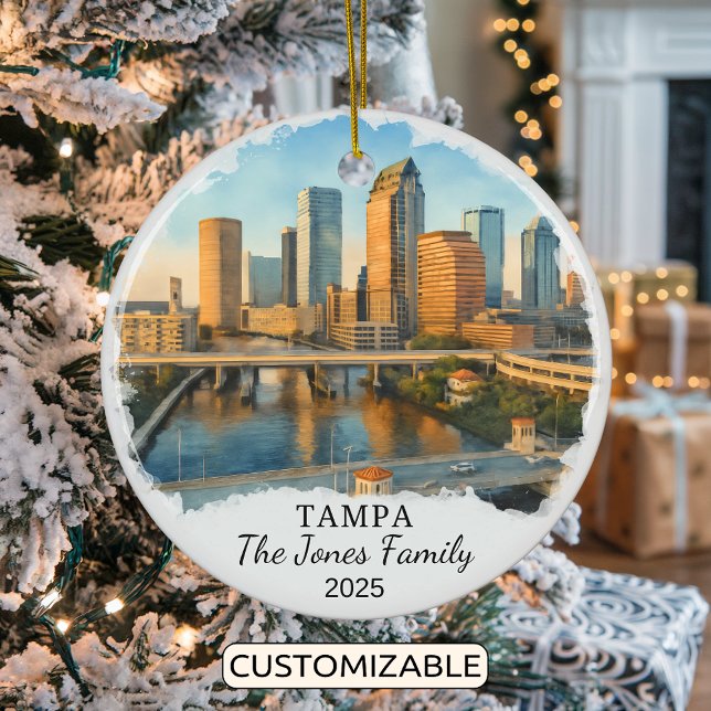 Personalized Tampa Ornament, Florida Ceramic Ornament (Creator Uploaded)