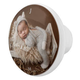 Personalized Tan Baby's Room Ceramic Knob