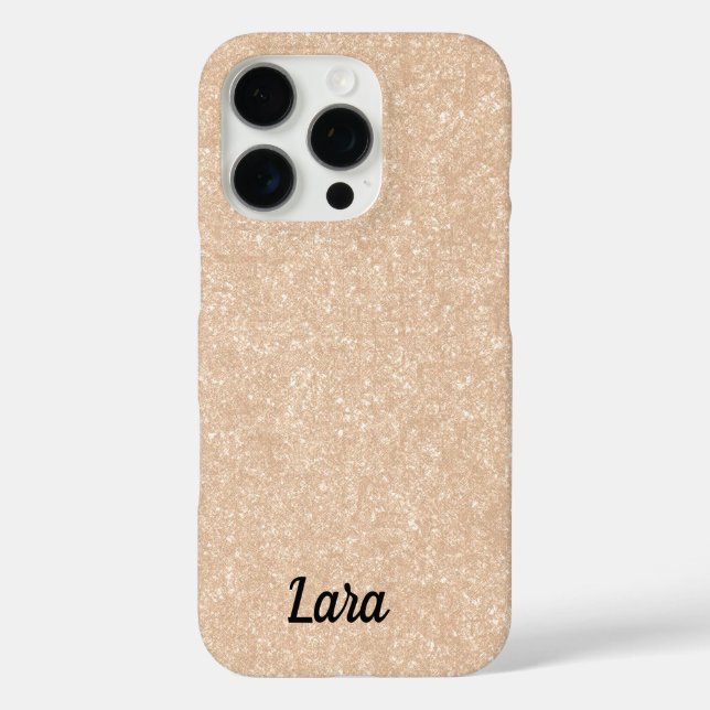 Personalized tan iPhone 16 Pro case (Back)