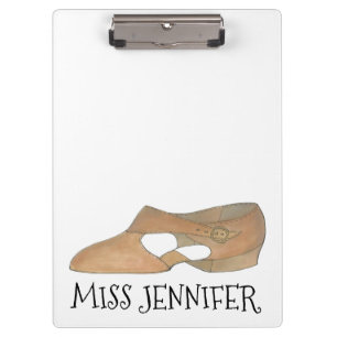 Personalized Tan Lyrical Shoe Dance Teacher Gift Clipboard