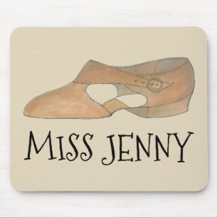 Personalized Tan Lyrical Shoe Dance Teacher Gift Mouse Pad
