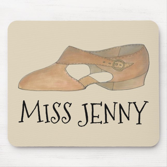 Personalized Tan Lyrical Shoe Dance Teacher Gift Mouse Pad (Front)