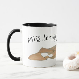 Personalized Tan Lyrical Shoe Dance Teacher Gift Mug
