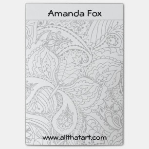 Personalized Tangle Doodle Colouring Page Notepad