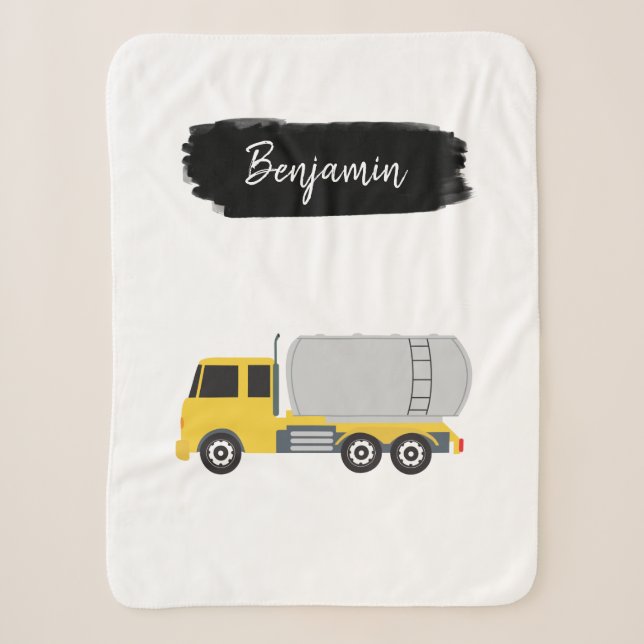 Personalized Tanker Truck Transportation Trucks Sherpa Blanket (Front)