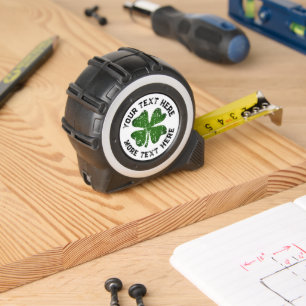 Personalized tape measure with green lucky clover 1