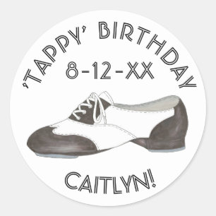 Personalized Tappy Birthday Tap Dance Party Favour Classic Round Sticker