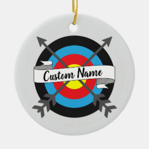 Personalized Target and Arrows Christmas Ornament
