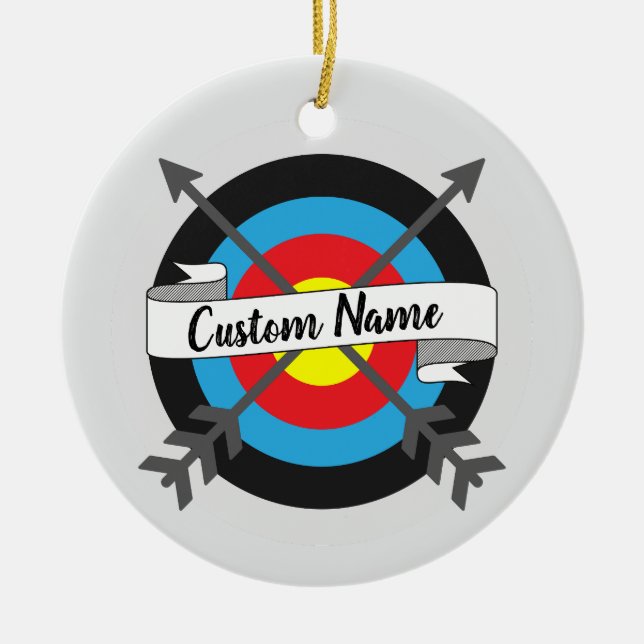 Personalized Target and Arrows Christmas Ornament (Front)