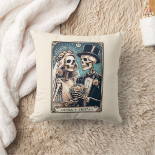 Personalized Tarot Card Wedding  Throw Pillow