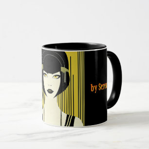 Personalized Tarot Mug Art Deco Flapper Girl