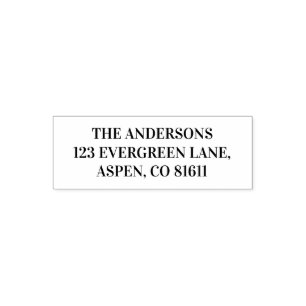 Personalized Tartan Christmas Family Return Addres Self-inking Stamp