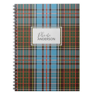 Personalized Tartan Clan Anderson Plaid Check Notebook