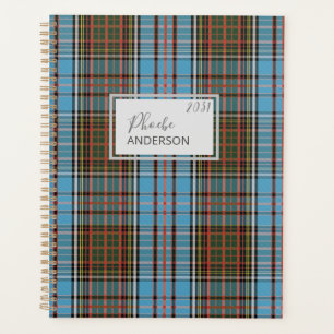 Personalized Tartan Clan Anderson Plaid Check Planner