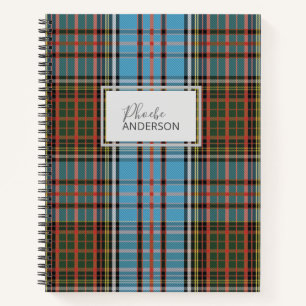 Personalized Tartan Clan Anderson Plaid Pattern Notebook