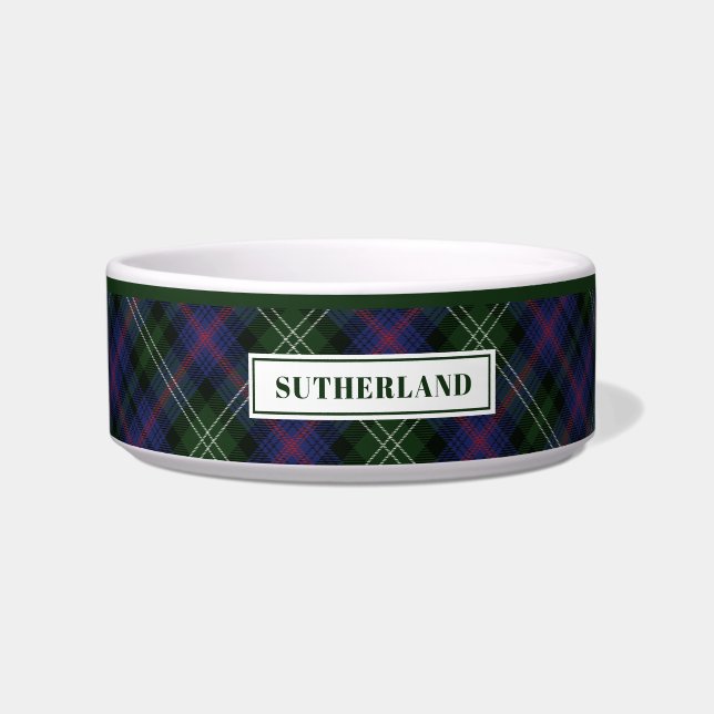 Personalized Tartan Clan Sutherland Plaid Pattern Bowl (Front)