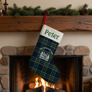 Personalized Tartan Family Cabin Christmas  Small Christmas Stocking