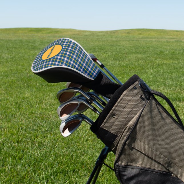 Personalized Tartan Golf Driver Cover (In Situ)