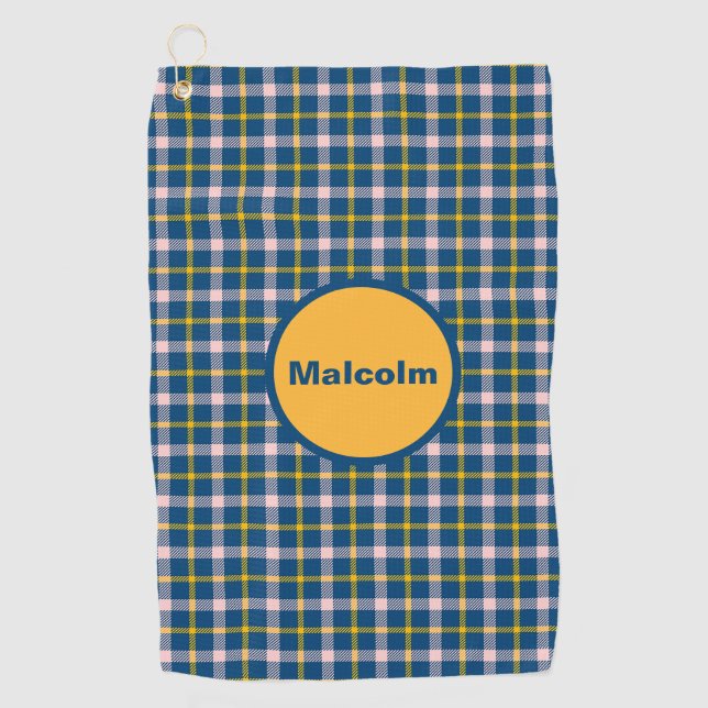 Personalized Tartan Golf Towel (Front)