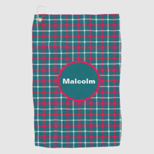 Personalized Tartan Golf Towel