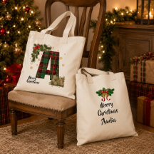 Personalized Tartan Initial & Name Christmas