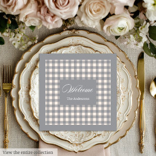 Personalized Tartan Napkins Trendy Aesthetic Gift