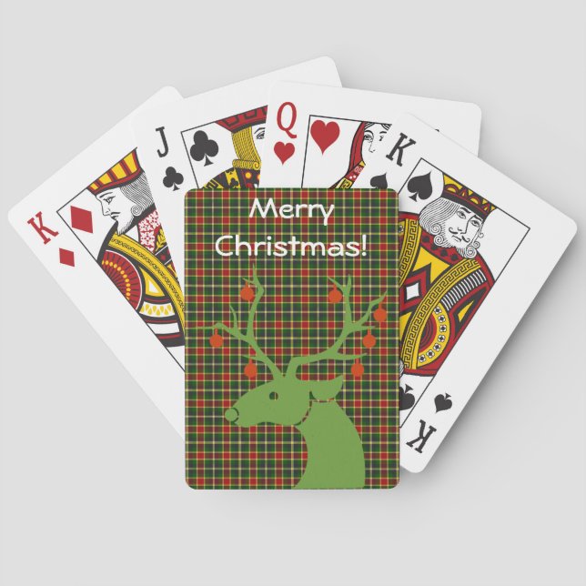 Personalized Tartan Plaid Pattern with Message Playing Cards (Back)