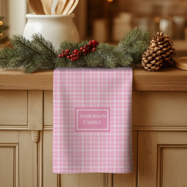 Personalized Tartan Towel Modern Custom Name Set (Personalized Tartan Towel Modern Custom Name Set)