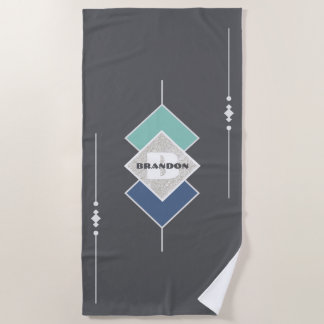 Personalized Taupe Elegant Beach Towel