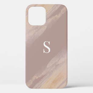 Personalized Taupe Mauve Neutral Modern Simple iPhone 12 Pro Case