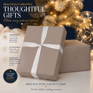 Personalized Taupe Wrapping Paper