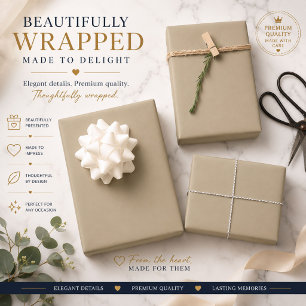 Personalized Taupe Wrapping Paper