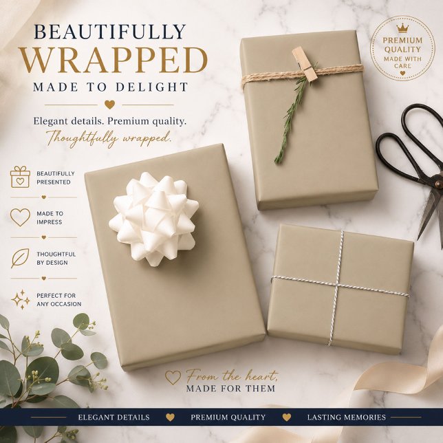 Personalized Taupe Wrapping Paper (Creator Uploaded)