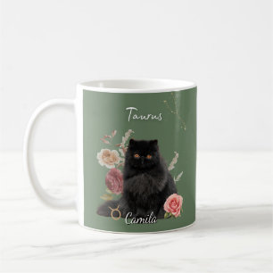 Personalized Taurus Cat Mug with Name