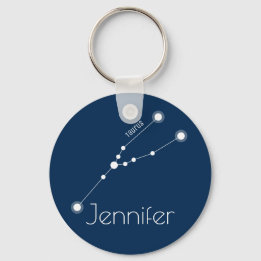 Personalized Taurus Zodiac Constellation Keychain