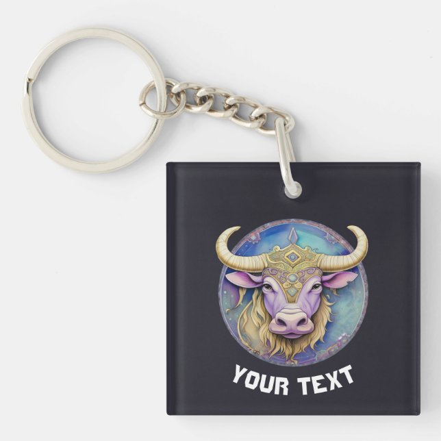 Personalized Taurus Zodiac  Keychain (Front)