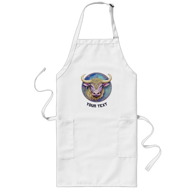 Personalized Taurus Zodiac  Long Apron (Front)