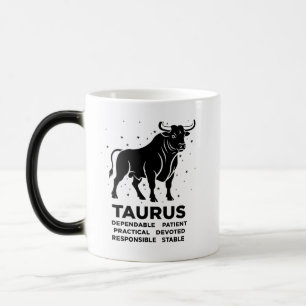 "Personalized Taurus Zodiac sign Name and traits" Magic Mug