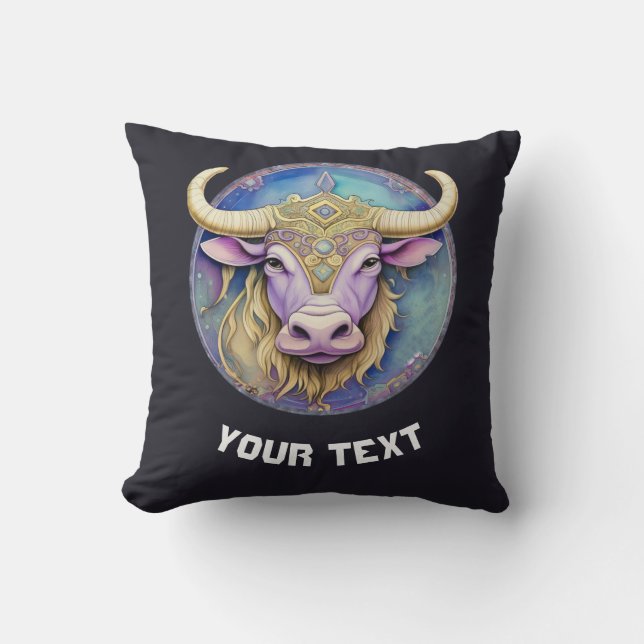 Personalized Taurus Zodiac  Throw Pillow (Front)
