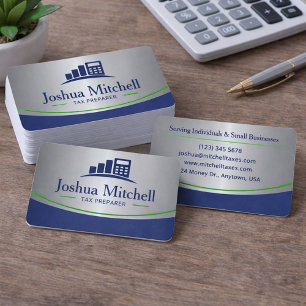 Personalized Tax Preparer Professional Accountant Business Card