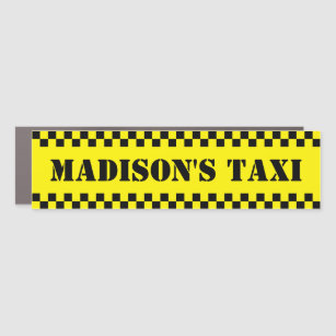 Personalized Taxi Cab Driver Funny Humour Car Magnet